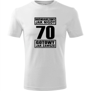 męska koszulka - doświadczony jak nigdy 70 gotowy jak zawsze