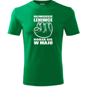 męska koszulka - największe leniwce rodzą się w maju