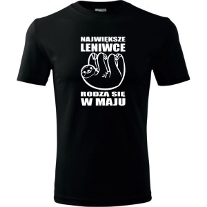 męska koszulka - największe leniwce rodzą się w maju