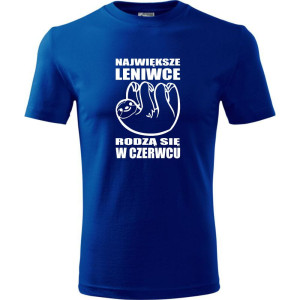 męska koszulka - największe leniwce rodzą się w czerwcu