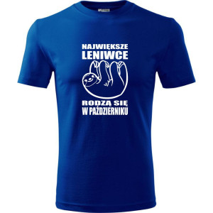 męska koszulka - największe leniwce rodzą się w październiku