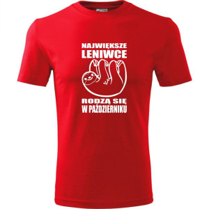 męska koszulka - największe leniwce rodzą się w październiku