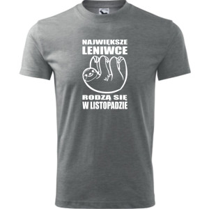 męska koszulka - największe leniwce rodzą się w listopadzie