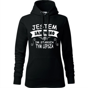 damska bluza z kapturem - jestem jak wino- im starsza tym lepsza