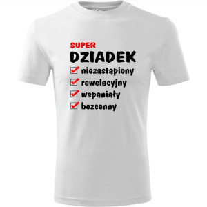 Męska koszulka - Zalety dziadka, prezent na urodziny i na dzień dziadka