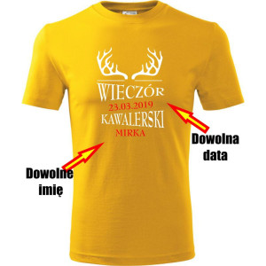 męska koszulka - wieczór kawalerski + twoje imię i data