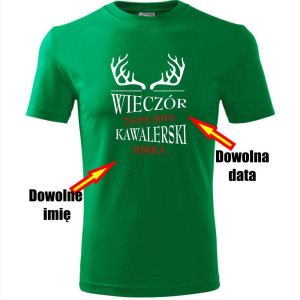 męska koszulka - wieczór kawalerski + twoje imię i data