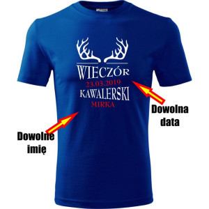 męska koszulka - wieczór kawalerski + twoje imię i data