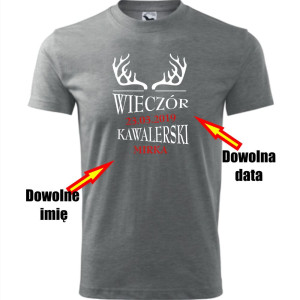 męska koszulka - wieczór kawalerski + twoje imię i data