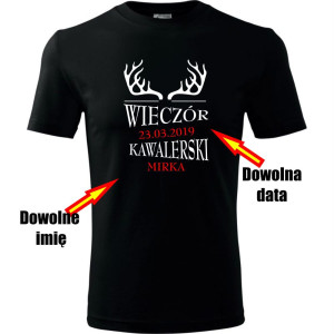 męska koszulka - wieczór kawalerski + twoje imię i data