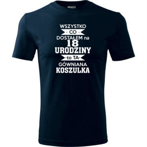 Męska koszulka - wszystko co dostałem na 18 urodziny to ta gówniana koszulka