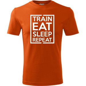 Męska koszulka Sportowa - Train eat sleep