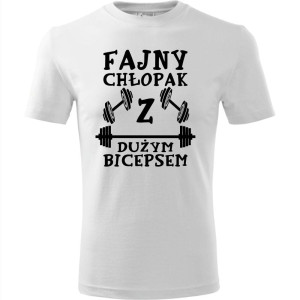 Męska koszulka - Fajny chłopak z dużym bicepsem