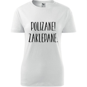 Damska koszulka taliowana - Polizane zaklepane