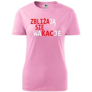 Damska koszulka taliowana Turystyczna - Zbliżają się wakacje