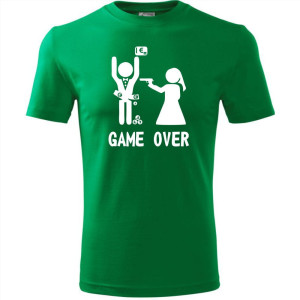 Męska koszulka - Game over 07 - wieczór kawalerski prezent pan młody pistolet