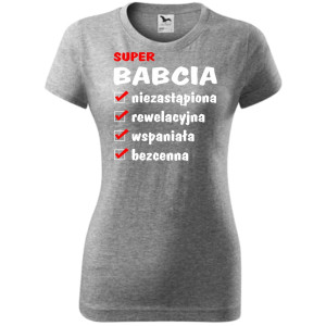 Damska koszulka - Zalety babci na prezent dla niej