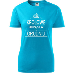 Damska koszulka taliowana - Królowe rodzą się w grudniu 02