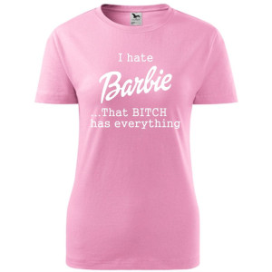 Damska koszulka taliowana - i hate barbie