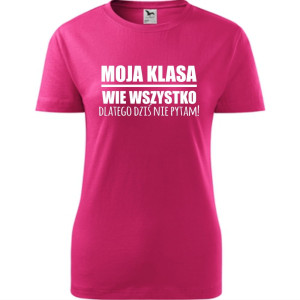 Damska koszulka - Moja klasa wie wszystko