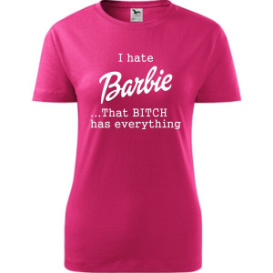 Damska koszulka taliowana - i hate barbie