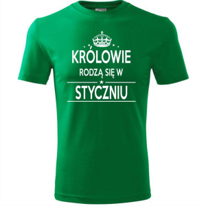 Męska koszulka - Królowie rodzą się w styczniu 02