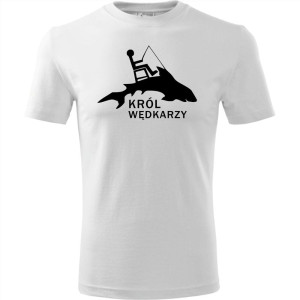Męska koszulka dla Wędkarza - Król wędkarzy - t-shirt wędkarski prezent na ryby