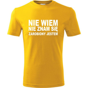 Męska koszulka - Nie wiem, nie znam się, zarobiony jestem