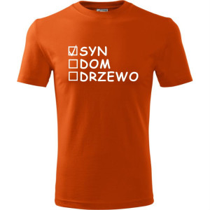 Męska koszulka - Syn, dom, drzewo