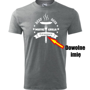 Męska koszulka - Mistrz grilla + dowolne imię