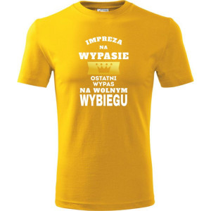 męska koszulka - impreza na wypasie, ostatni wypas na wolnym wybiegu