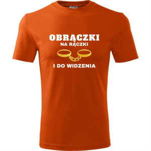męska koszulka - obrączki na rączki i do widzenia