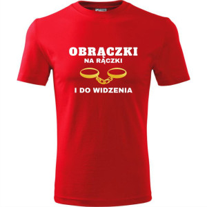 męska koszulka - obrączki na rączki i do widzenia