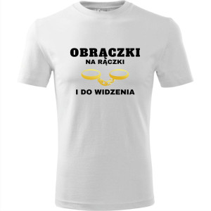 męska koszulka - obrączki na rączki i do widzenia