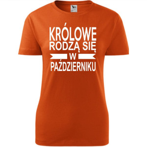 Damska koszulka taliowana - Królowe rodzą się w październiku 01
