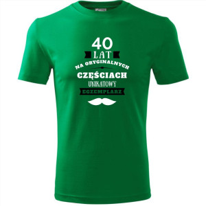 męska koszulka - 40 lat na oryginalnych częściach, unikatowy egzemplarz
