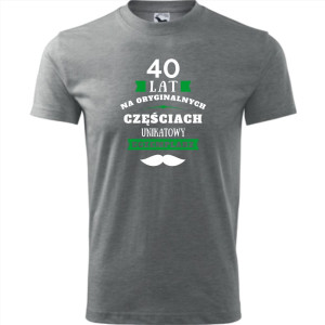męska koszulka - 40 lat na oryginalnych częściach, unikatowy egzemplarz