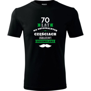 męska koszulka - 70 lat na oryginalnych częściach, unikatowy egzemplarz