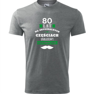 męska koszulka - 80 lat na oryginalnych częściach, unikatowy egzemplarz