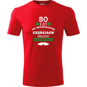 męska koszulka - 80 lat na oryginalnych częściach, unikatowy egzemplarz