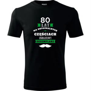 męska koszulka - 80 lat na oryginalnych częściach, unikatowy egzemplarz