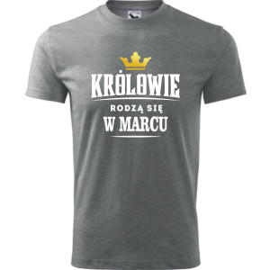męska koszulka - królowie rodzą się w marcu