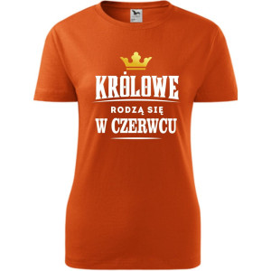 damska koszulka taliowana - królowe rodzą się w czerwcu
