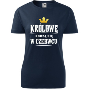 damska koszulka taliowana - królowe rodzą się w czerwcu