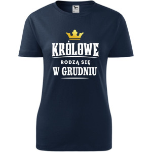 damska koszulka taliowana - królowe rodzą się w grudniu