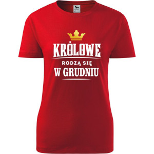 damska koszulka taliowana - królowe rodzą się w grudniu