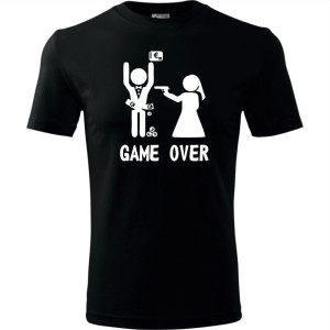 Męska koszulka - Game over 07 - wieczór kawalerski prezent pan młody pistolet