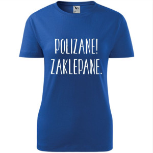 Damska koszulka taliowana - Polizane zaklepane