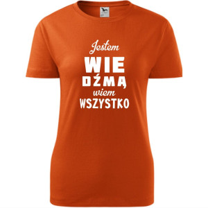 damska koszulka taliowana - jestem wiedźmą - wiem wszystko