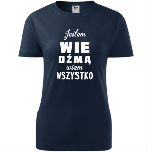damska koszulka taliowana - jestem wiedźmą - wiem wszystko
